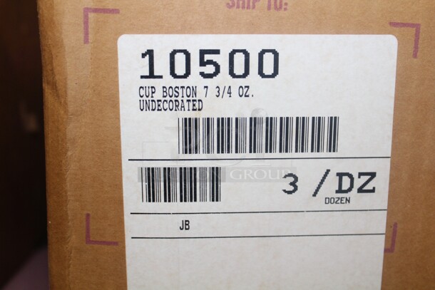 NEW IN BOX! 3 Boxes (36 Count Each) Homer Laughlin 7.75oz Boston Cups. 108X Your Bid!  - Image 2 of 2