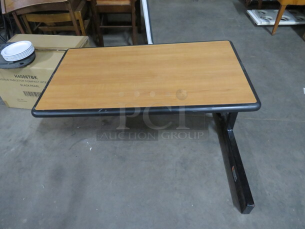 One Wall Mount Brown Laminate Table. 42X24 - Image 1 of 2
