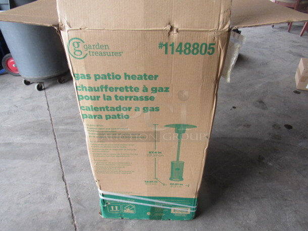 One NEW Garden Treasures Gas Patio Heater. 48,000btu. 20lb Propane. 32X32X87.4 - Image 1 of 1