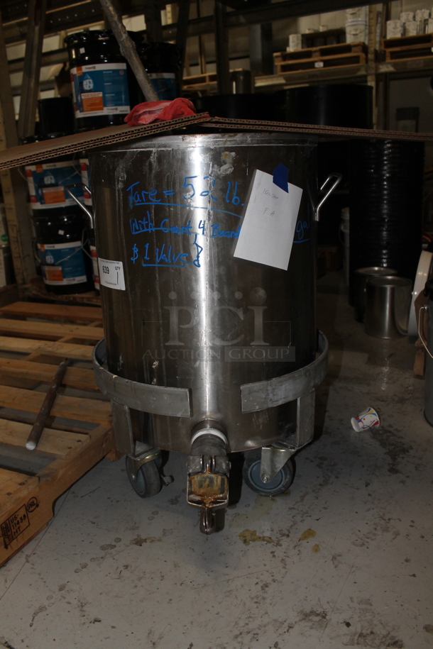 Metal Tank w/ Spigot on Commercial Casters. - Image 2 of 6