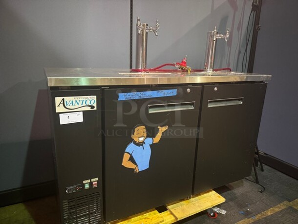 Avatco (4) Tap Kegerator Beer Dispenser/Beer Cooler, 60X25X36, Very nice condition, Tested & Working! - Image 8 of 9