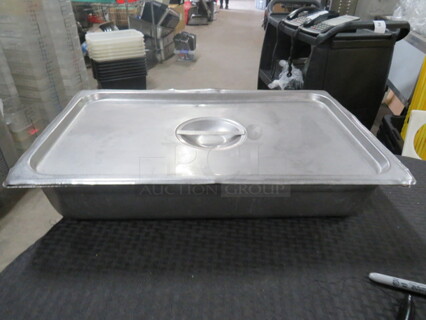 One Full Size 4 Inch Deep Hotel Pan With Lid. 