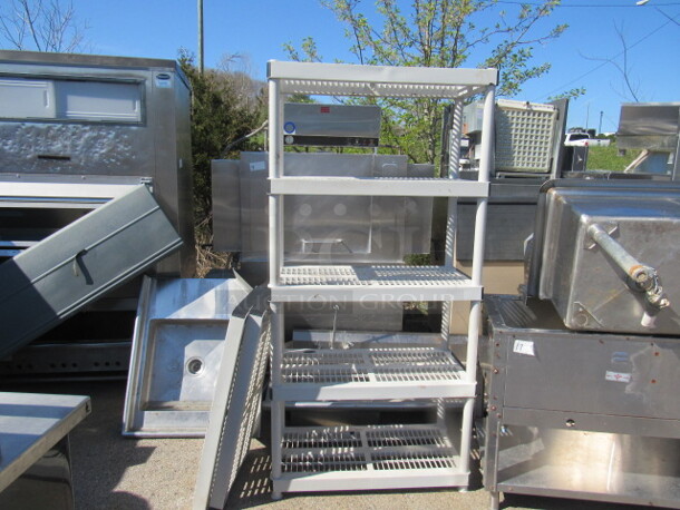 One Poly Shelving Unit With 7 Shelves. 2 Extra Shelves. 36X18X73 - Image 1 of 1