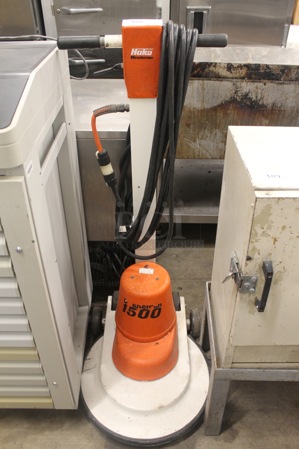Hako Minuteman Electric Orange And Black Rotary Floor Machine/Buffer. Tested and Working!