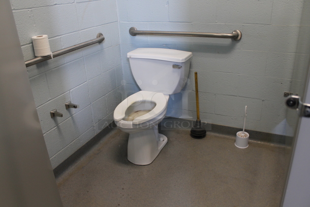 ALL ONE MONEY! ROOM LOT of Various Items Including Trash Can, Grab Bars, Toilets, Stalls, Lockers and Mirror. BUYER MUST REMOVE. - Image 4 of 12