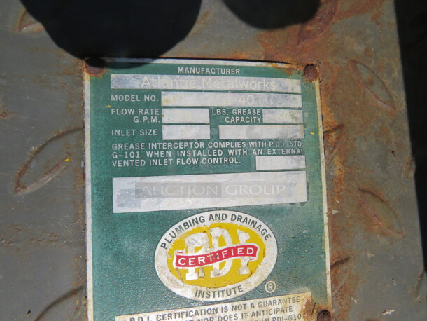 One PDI 40lb Grease Trap. #GI-40. 37X17X15 - Image 2 of 2
