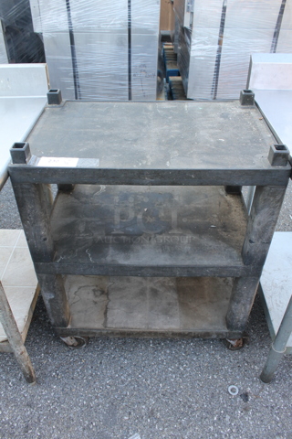 Black Poly 3 Tier Cart on Commercial Casters.