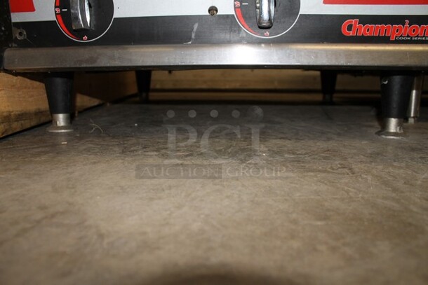APW Wyott Champion Stainless Steel Commercial Countertop Natural Gas Powered Flat Top Griddle.  - Image 2 of 2