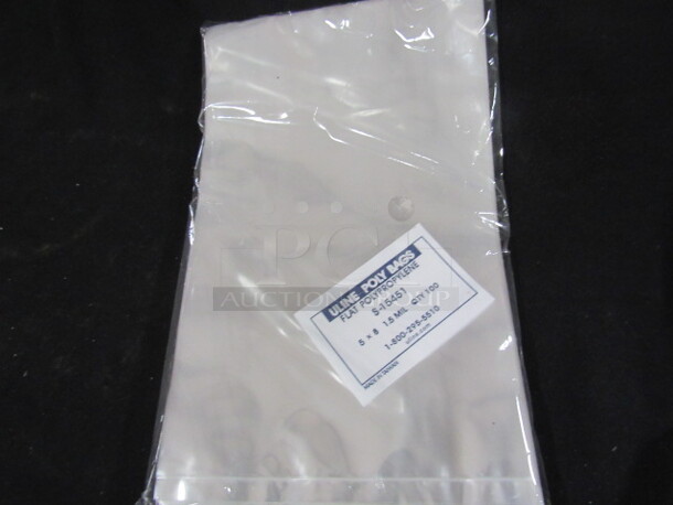 One NEW  Box Of ULine 5X8 Poly Bags. #S-15451 5,000 ct. 2XBID.