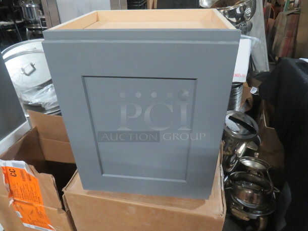 One NEW Echelon 1 Door, Maple Cabinet With 1 Shelf, In A Slate Gray Finish.15X13X18 - Image 1 of 2