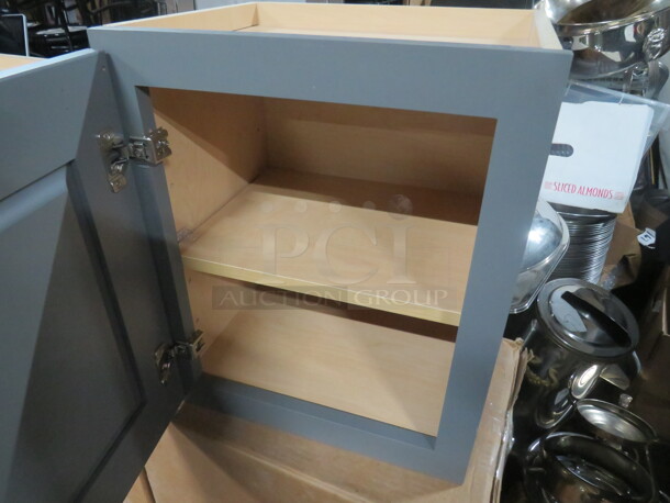 One NEW Echelon 1 Door, Maple Cabinet With 1 Shelf, In A Slate Gray Finish.15X13X18 - Image 2 of 2