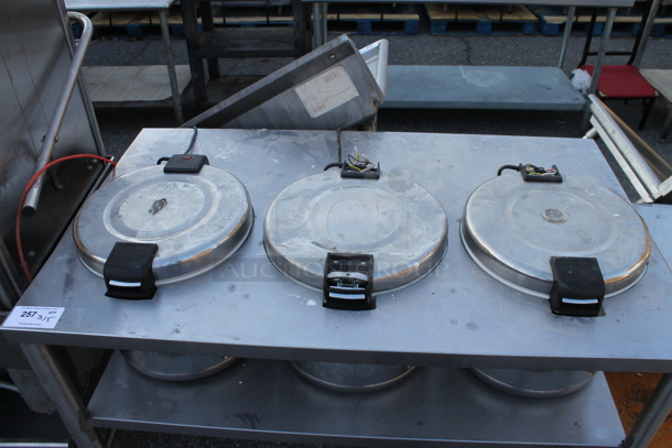 Stainless Steel Commercial Rice Cooker Table w/ 3 Rice Cookers. Tested and Powers On But Does Not Get Warm - Image 3 of 6