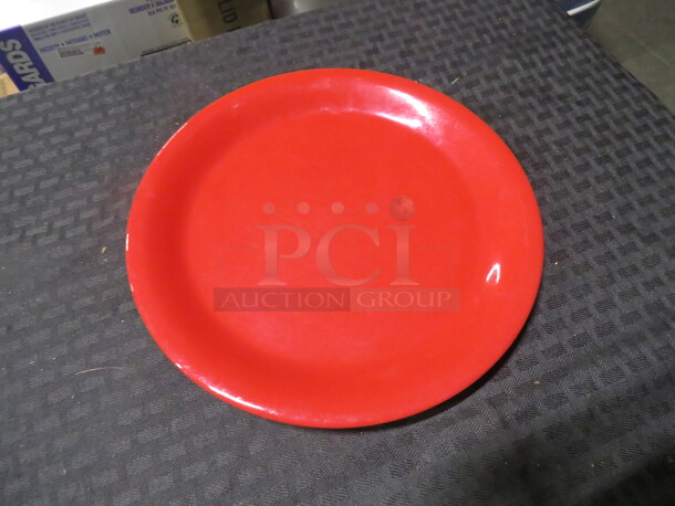 One Lot Of 9 Inch Red Melamine Plates. #CR109PR.