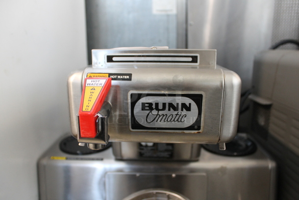 Bunn Stainless Steel Commercial Countertop 5 Burner Coffee Machine w/ Hot Water Dispenser and Metal Brew Basket.  - Image 4 of 7