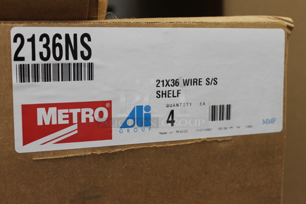 5 BRAND NEW! Boxes of 4 Metro 2136NS Chrome Finish Wire Shelves. 5 Times Your Bid! - Image 2 of 3