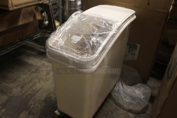 BRAND NEW IN BOX! Winco White Poly Ingredient Bin on Commercial Casters. - Image 2 of 7