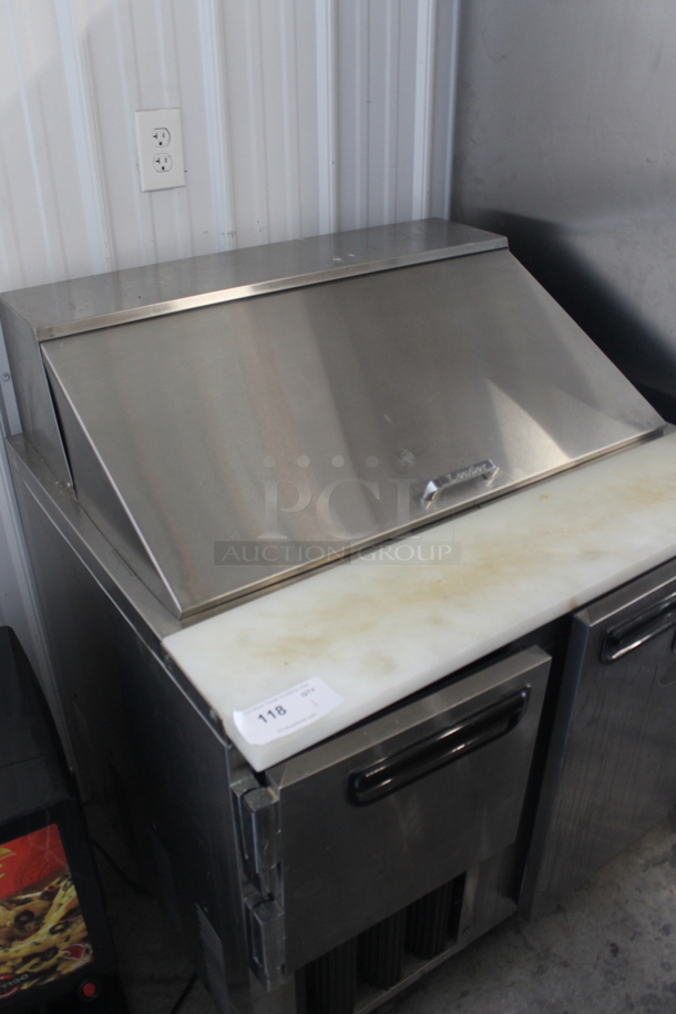 2017 Leader LM36 S/C Stainless Steel Commercial Sandwich Salad Prep Table Bain Marie Mega Top on Commercial Casters. 115 Volts, 1 Phase. Cannot Test - Unit Trips Breaker
 - Image 10 of 10
