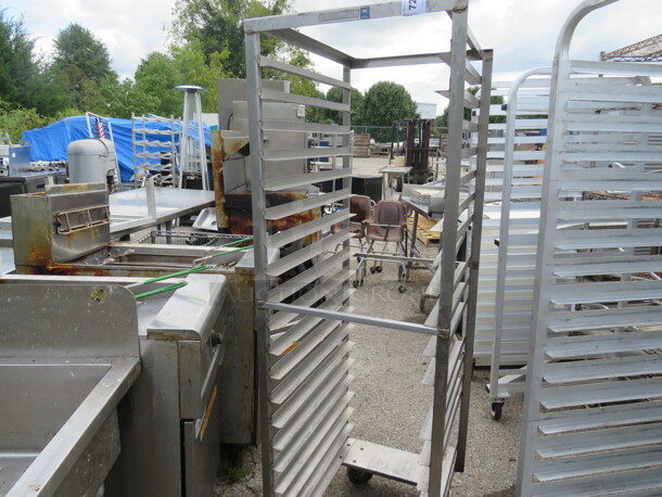 One Stainless Steel Speed Rack On Casters. 21X26X67