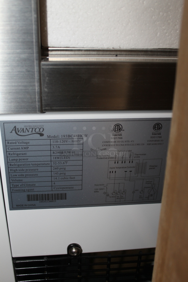 BRAND NEW SCRATCH AND DENT! Avantco 193BC48HCW Metal Commercial Floor Style Deli Display Case Merchandiser. 115 Volts, 1 Phase. Tested and Working! - Image 7 of 7