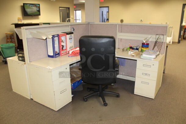 WOW! L Shaped Office Desk (90x74x53) And Office Chair. Chair And Desk Only! 
