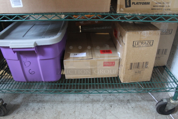 ALL ONE MONEY! Tier Lot of Various BRAND NEW SCRATCH AND DENT! Items Including 2 Le'raze GL942 and Ceramic Saucers in Poly Bin - Image 1 of 6