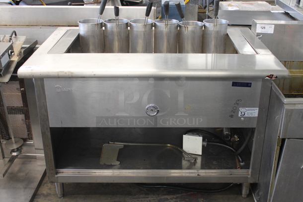 L&J Restaurant Stainless Steel Commercial Floor Style Electric Powered Steam Table w/ Under Shelf and 6 Fry Baskets. 208 Volts, 1 Phase. - Image 1 of 5