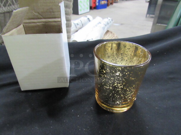 Lot Of 36 Gold Crackle Candle Holders.  - Image 1 of 1