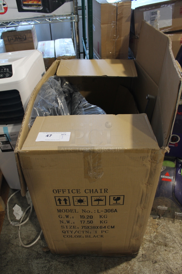BRAND NEW SCRATCH AND DENT! L-306A Black Office Chair. - Image 1 of 3