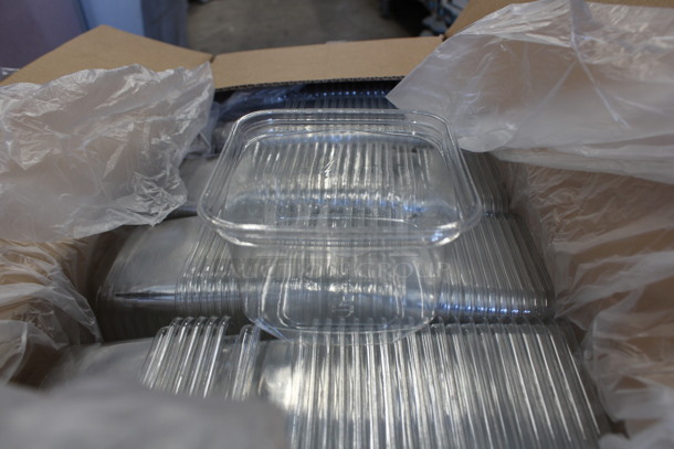 BRAND NEW! Box of SD16 Plastic Clear Square Deli Bowls! 