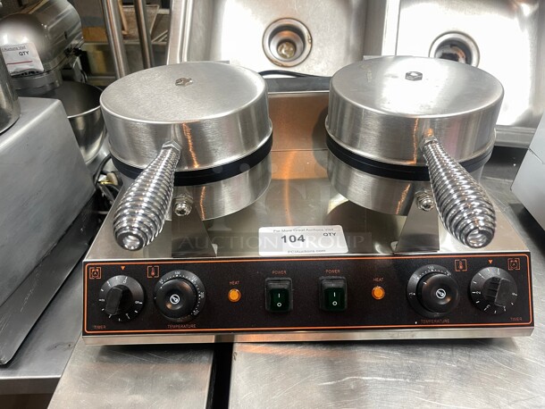 Brand New! Vevor HT-2 Commercial Double Belgian Waffle Machine NSF 120 Volt Tested and Working!
