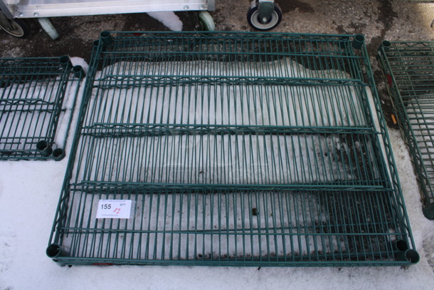 ALL ONE MONEY! Lot of 2 Green Coated Metro Shelves! 36x30x1.5
