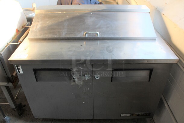 True Model TSSU-48-12 Stainless Steel Commercial Sandwich Salad Prep Table Bain Marie. 115 Volts, 1 Phase. 48x30x43. Tested and Working!
