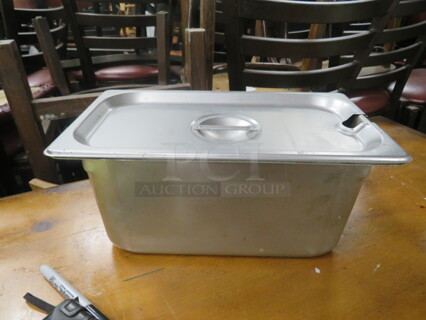 1/3 Size 6 Inch Deep Hotel Pan With Lid. 3XBID