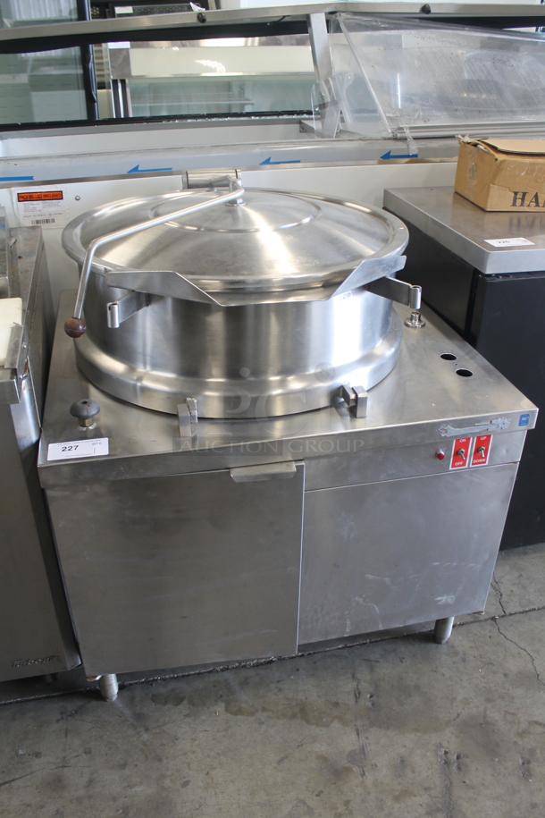 Vulcan Hart VDMT-40 Stainless Steel Commercial Direct Steam Powered 40 Gallon Steam Kettle.  - Image 1 of 7