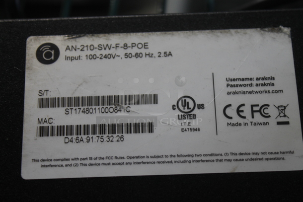 5 Units; 4 TrendNet TPE-102QWS Web Smart Switch and 1 Arakins. 5 Times Your Bid! - Image 5 of 5