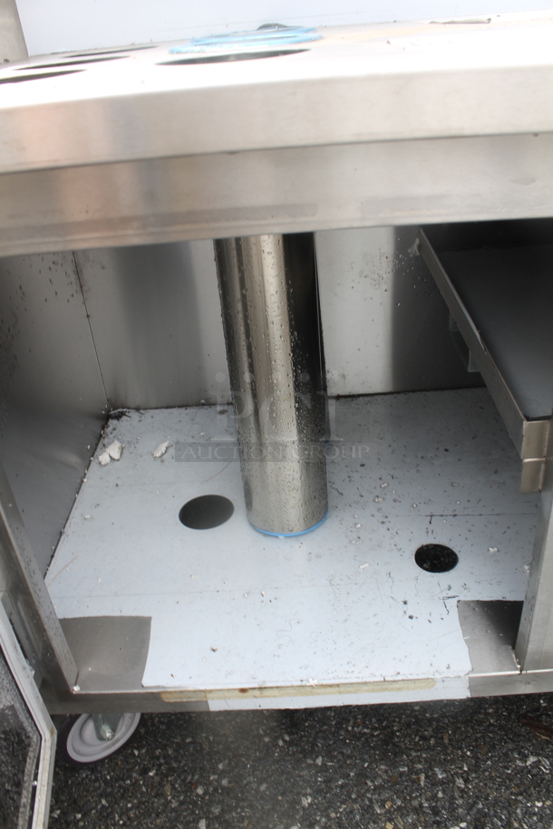 BRAND NEW SCRATCH AND DENT! CustomCool Stainless Steel Commercial Soda Station w/ 3 Doors on Commercial Casters. Does Not Come w/ Remote Compressor. - Image 5 of 8