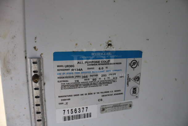 Beverage Air Model UR30G Metal Mini Cooler Merchandiser. 115 Volts, 1 Phase. 20.5x25x35.5. Tested and Powers On But Temps at 41 Degrees - Image 5 of 5