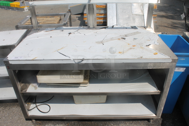 BRAND NEW SCRATCH AND DENT! CustomCool CAB-3460 Stainless Steel Commercial Table w/ 2 Under Shelves. - Image 1 of 5