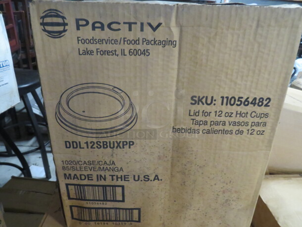 One Case Of 12oz Hot Cup  Lids. - Image 1 of 1