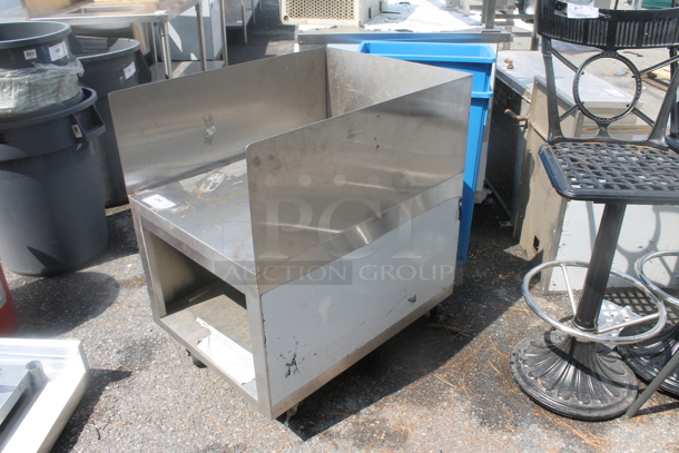 Stainless Steel Equipment Stand w/ Back Splash, Side Splash Guards and Under Shelf on Commercial Casters. - Image 3 of 4