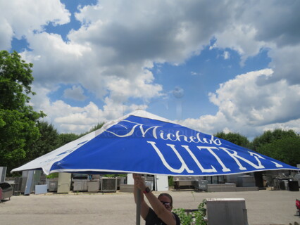 One Michelob Ultra Patio Umbrella. 