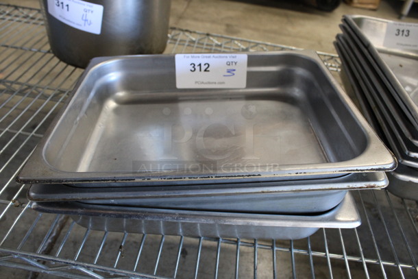 3 Stainless Steel Half Size Drop In Bins. 1/2x2. 3 Times Your Bid!