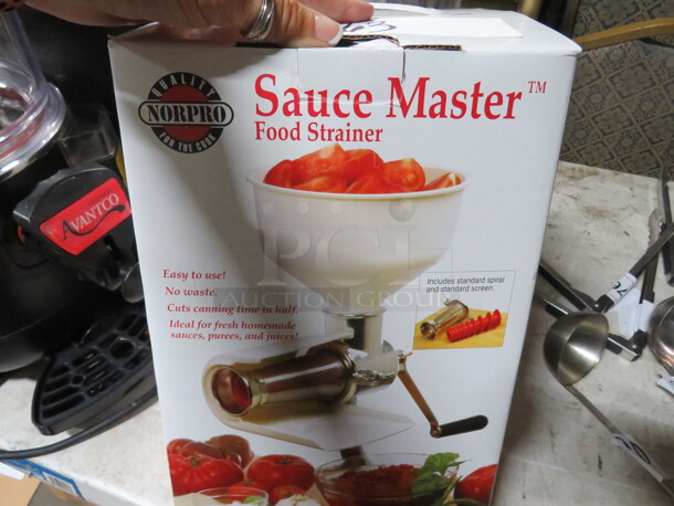 One Norpro Sauce Master Food Strainer.