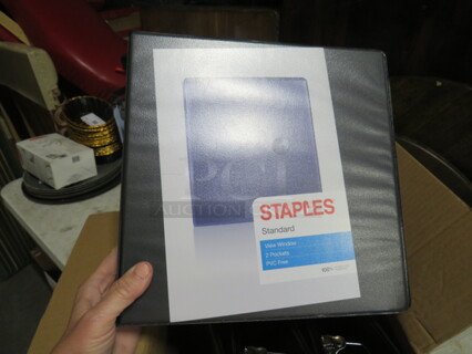 NEW 2 Inch Black Binders. 6 Per Case.  4XBID. 24 TOTAL NEW BINDERS.