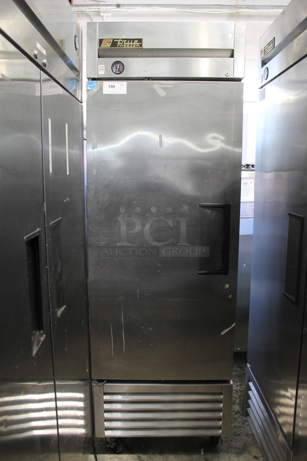 2013 True T-23F ENERGY STAR Stainless Steel Single Door Reach In Freezer w/ Poly Coated Racks on Commercial Casters. 115 Volts, 1 Phase. Tested and Working!