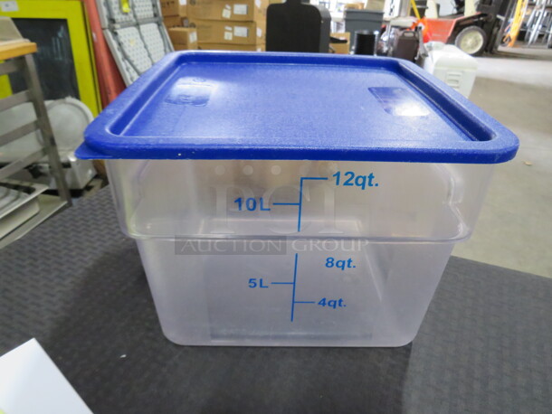 One 12 Quart Food Storage Container With Lid. - Image 1 of 1