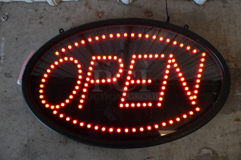 Open Light Up Sign. 23x2x14