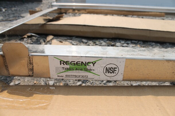 BRAND NEW SCRATCH AND DENT! Regency 600TPBOF3072 Commercial Stainless Steel Table Frame For 30"X72" Poly Top Table With Open Base And 6" Backsplash - Image 7 of 9