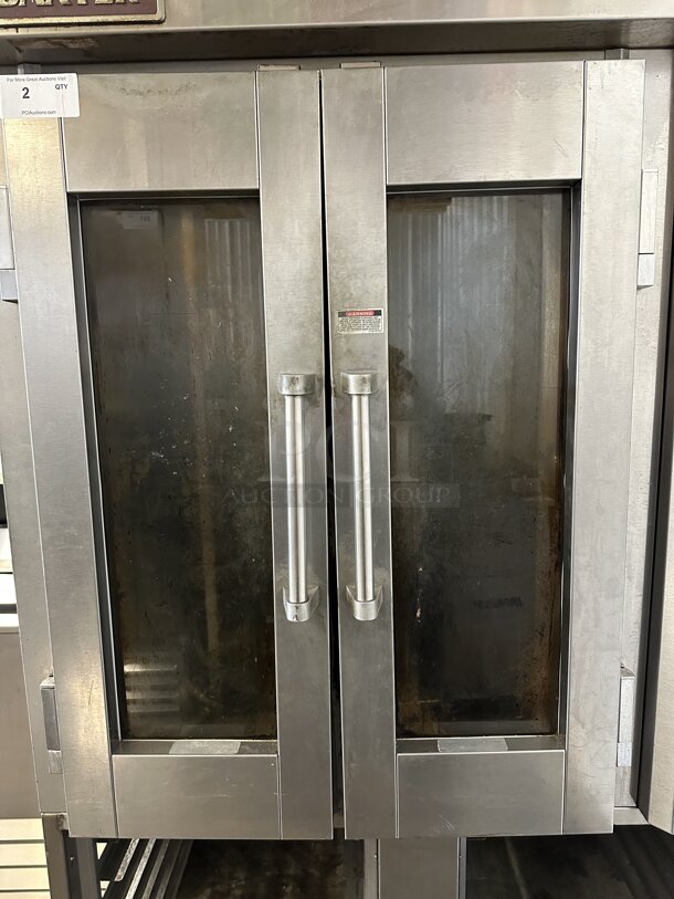 Baxter OV300G Stainless Steel Commercial Natural Gas Powered Mini Rotating Rack Oven w/ Dual Pan Rack on Commercial Casters. 95,000 BTU. - Image 2 of 6