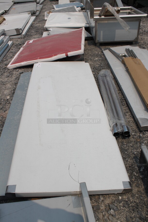 BRAND NEW SCRATCH AND DENT! Commercial Stainless Steel Disassembled Work Table With Undershelf And Galvanized Legs - Image 3 of 5